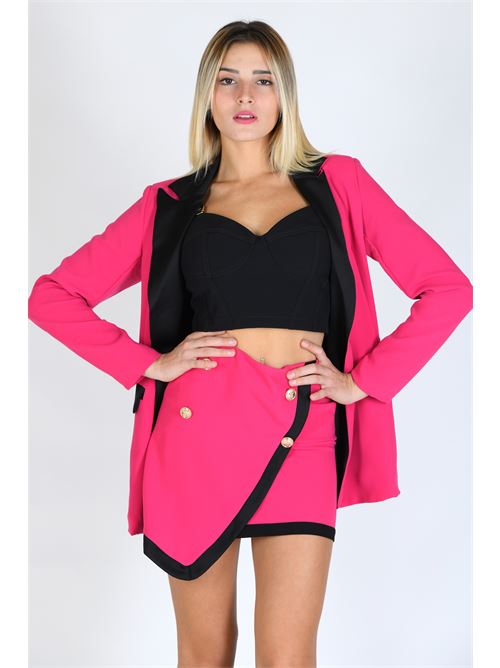 minigonna fuxia/black LE VOLIERE | WW23S473PFUXIA